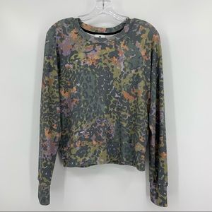 Sundry Long Sleeve Top Multicolor Print Gray Green Size 1 (S, 4-6)